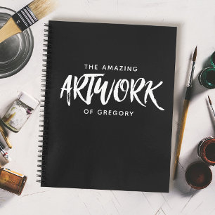 Personalisiertes Schwarz-weißes Kunstbuch Notizbuch