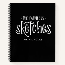 Personalisiertes Schwarz-weißes Kunstbuch Notizbuch