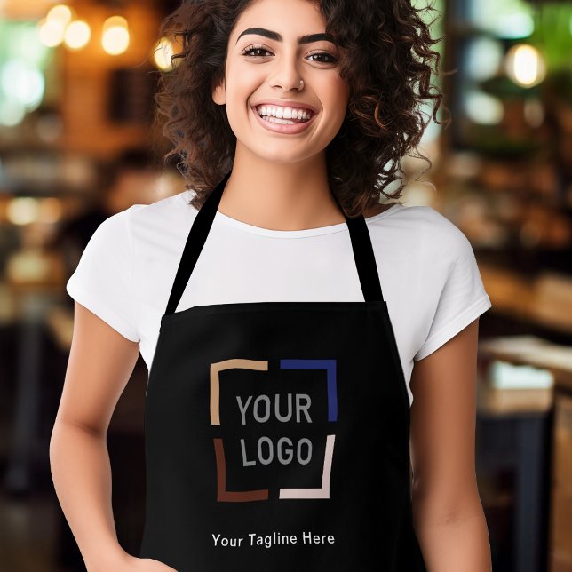 Personalisiertes schwarzes Apro-Logo für eine benu Schürze (Simple Custom Company Logo personalized black Apro Apron)