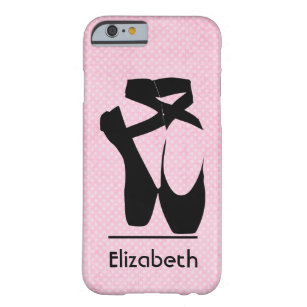 Personalisiertes schwarzes Ballett-Schuh-en Pointe Barely There iPhone 6 Hülle