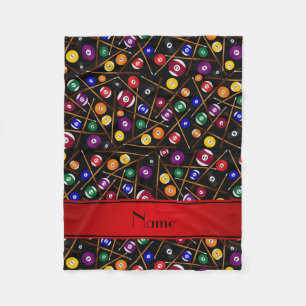 Personalisiertes schwarzes buntes Poolnamensmuster Fleecedecke