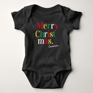 Personalisiertes Schwarzes Familien-Passendes-Fest Baby Strampler