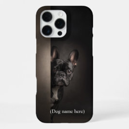 Personalisiertes schwarzes Frenchie-Porträt iPhone 16 Pro Max Hülle