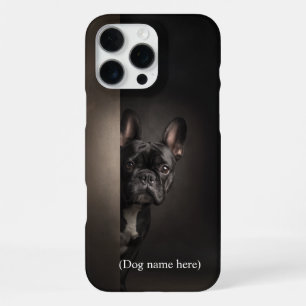 Personalisiertes schwarzes Frenchie-Porträt iPhone 16 Pro Max Hülle