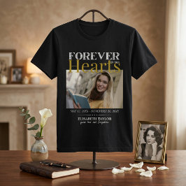 Personalisiertes Schwarzes Gold Beerdigung Foto Me T-Shirt