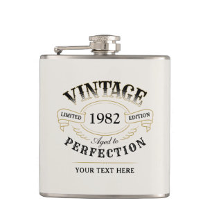 Personalisiertes Schwarzes Gold Vintag Flachmann