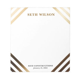 Personalisiertes schwarzes goldenes geometrisches notizblock