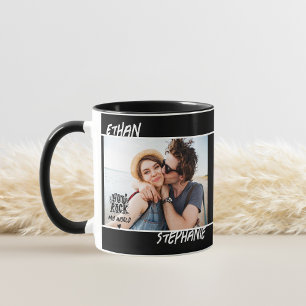 Personalisiertes schwarzes Grunge You Rock My Worl Tasse