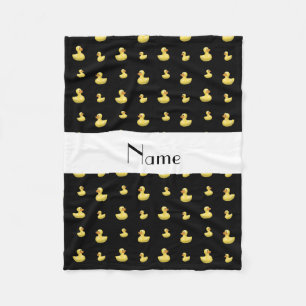 Personalisiertes schwarzes Gummientennamensmuster Fleecedecke