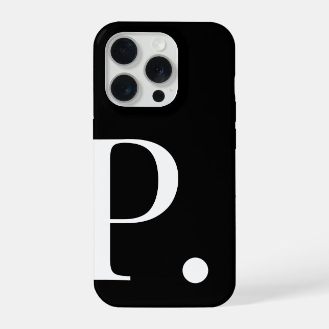 Personalisiertes schwarzes Handyhülle mit Anfangsb iPhone Hülle (Rückseite)