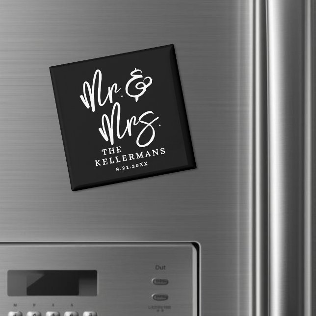 Personalisiertes schwarzes Hochzeitsgeschenk Magnet (Personalized Black Wedding Favor Magnet )