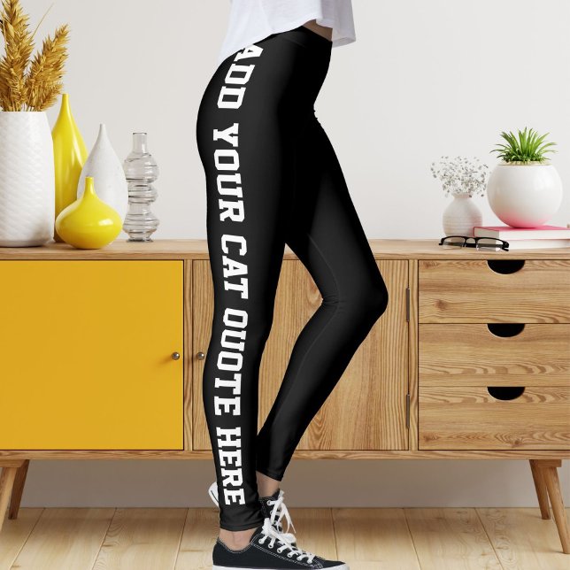 Personalisiertes schwarzes, individuelles Pet Cat  Leggings (Von Creator hochgeladen)