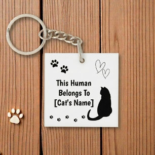 Personalisiertes schwarzes Katzen-Schlüsselanhänge Schlüsselanhänger