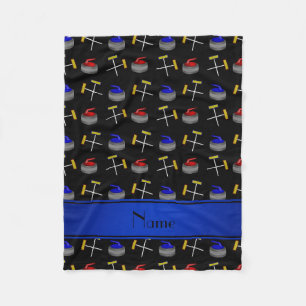 Personalisiertes schwarzes kräuselnnamensmuster fleecedecke