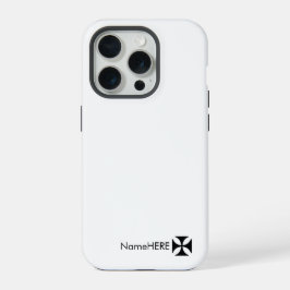 Personalisiertes Schwarzes Kreuz Kunst, Schwarz & iPhone 15 Pro Hülle