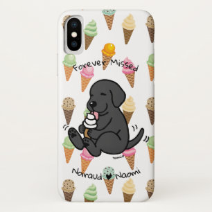 Personalisiertes schwarzes Labor Eiscreme-Cartoon  Case-Mate iPhone Hülle