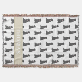 Personalisiertes schwarzes Labor Labrador, rosa un Decke