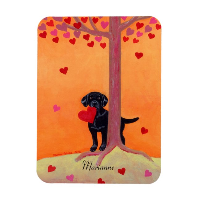 Personalisiertes Schwarzes Labrador Magnet (Vertikal)