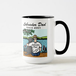 Personalisiertes schwarzes Labrador und Vater Tasse