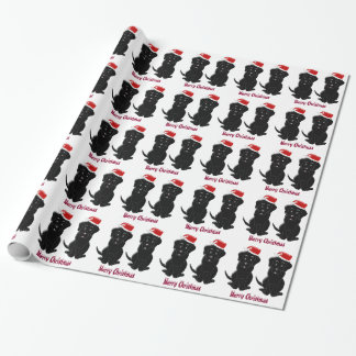 Personalisiertes schwarzes Labrador-Weihnachten Geschenkpapier