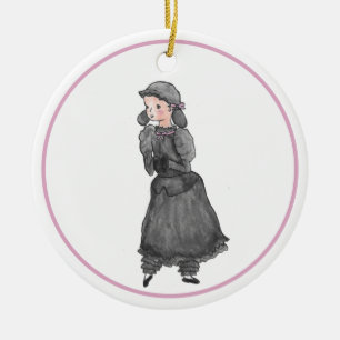 Personalisiertes Schwarzes Lamm Nutcracker Ballet Keramik Ornament