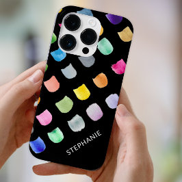 Personalisiertes Schwarzes Muster Case-Mate iPhone 14 Pro Hülle
