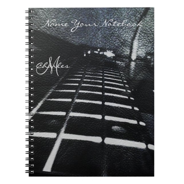 Personalisiertes schwarzes notizblock (Vorderseite)