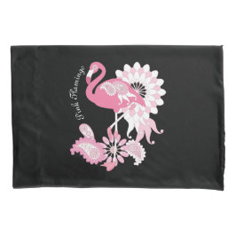 Personalisiertes Schwarzes Rosa Flamingo Kissenbezug