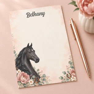 Personalisiertes Schwarzes Saddlebred-Blush-Pfings Post-it Klebezettel