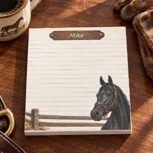 Personalisiertes Schwarzes Saddlebred Heritage Ran Notizblock
