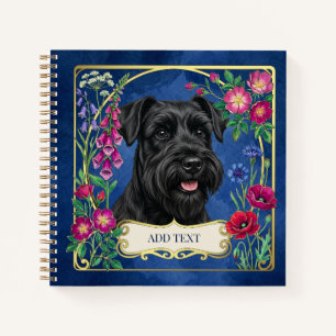 Personalisiertes schwarzes Schnauzer-Notizbuch Notizbuch