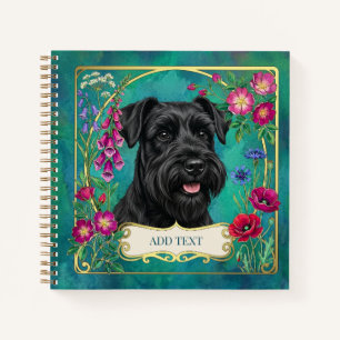 Personalisiertes schwarzes Schnauzer-Notizbuch Notizbuch