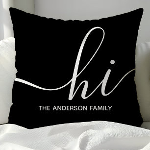 Personalisiertes schwarzes Schriftzug-Hi-Kissen  Kissen