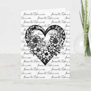 Personalisiertes schwarzes Stammesherz zum Valenti Karte