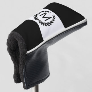 Personalisiertes schwarzes u. weißes golf headcover