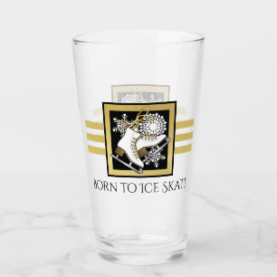 Personalisiertes schwarzes und goldenes Glitter-Ei Glas