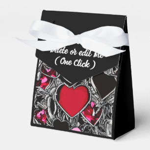 Personalisiertes Schwarzes und Rotes Herz - Gefäll Geschenkschachtel