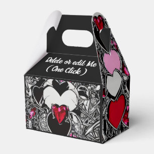 Personalisiertes Schwarzes und Rotes Herz Illus Ge Geschenkschachtel
