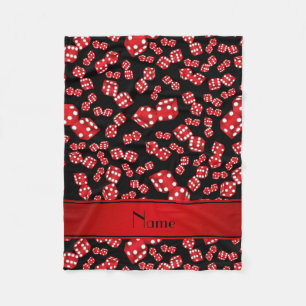 Personalisiertes schwarzes Würfelnamensmuster Fleecedecke