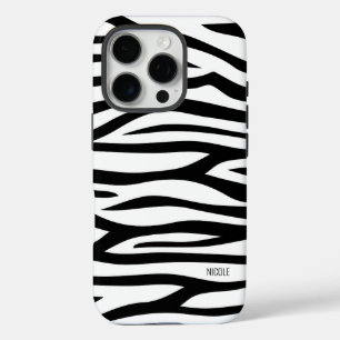 Personalisiertes Schwarzweiß-Zebra iPhone 16 Pro Hülle