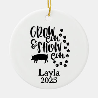 Personalisiertes Schwein 4H-Hof-Ornament Keramik Ornament