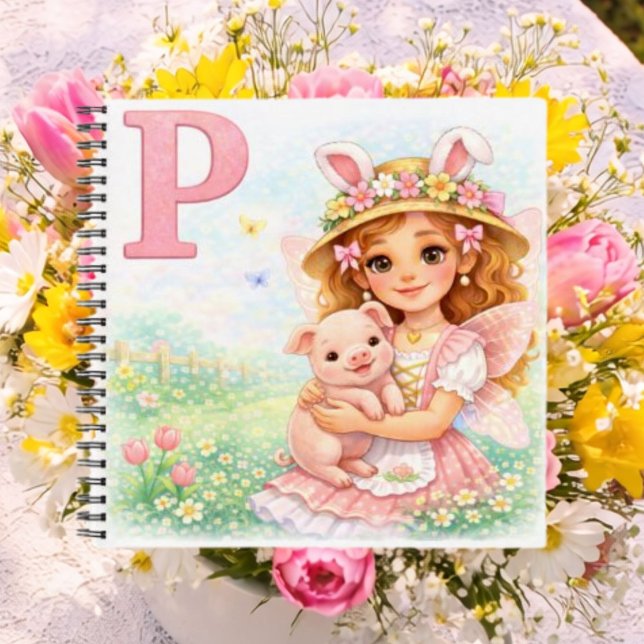Personalisiertes Schweine-Geschenk für Mädchen Notizbuch (Von Creator hochgeladen)