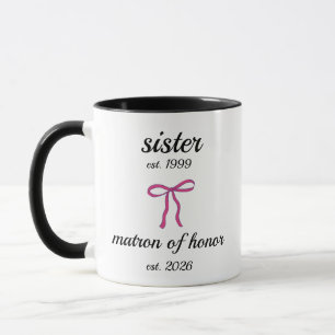 Personalisiertes Schwester-Trauzeugin-Hochzeitsges Tasse