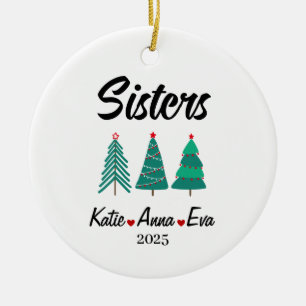 Personalisiertes Schwestern-Ornament, individuelle Keramik Ornament