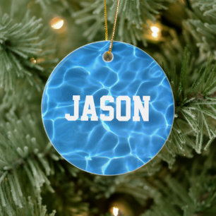 Personalisiertes Schwimmer- oder Taucherfoto Keramik Ornament