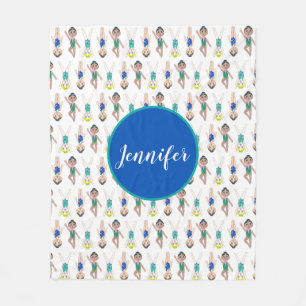 Personalisiertes Schwimmteam Synchronschwimmendes  Fleecedecke