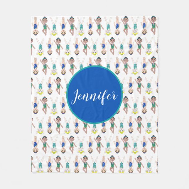 Personalisiertes Schwimmteam Synchronschwimmendes  Fleecedecke (Vorderseite)