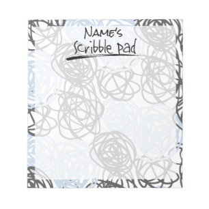Personalisiertes Scribble Pad (Blau/Kohle) Notizblock