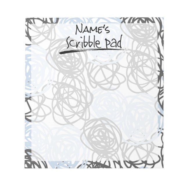 Personalisiertes Scribble Pad (Blau/Kohle) Notizblock (Vorderseite)