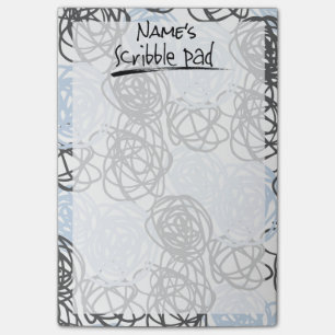 Personalisiertes Scribble Pad (Blau/Kohle) Post-it Klebezettel